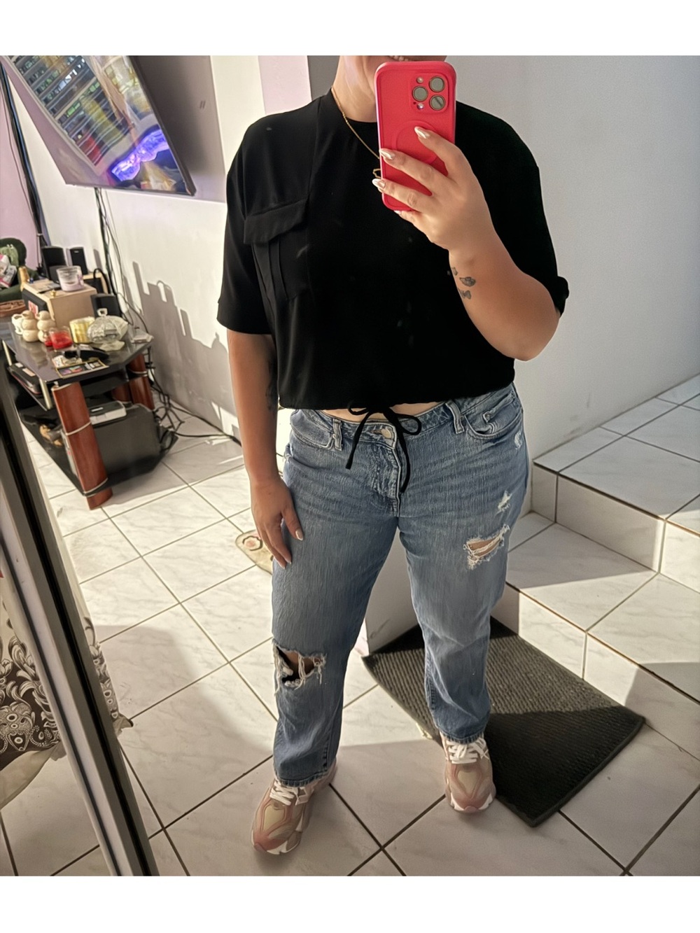 Aeropostale Light Blue Distressed Boyfriend Jeans